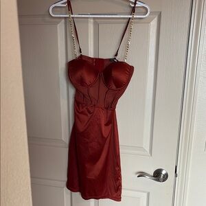 Elegant Red Satin Dress